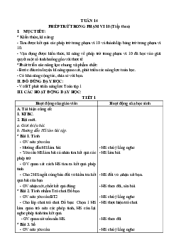 Giáo án môn Toán 1 - Tuần 14 | sách Cánh Diều (Cả năm)