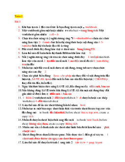 Tài liệu ôn tập ứng dụng Excel môn Tin học đại cương | Đại học Thăng Long