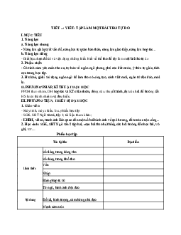Giáo án Ngữ văn 8 Bài 7: Tình yêu và ước vọng | Phần viết: Tập làm một bài thơ tự do | Kết nối tri thức