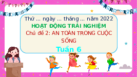 Giáo án điện tử Hoạt động trải nghiệm 3 Chân trời sáng tạo: Tuần 6