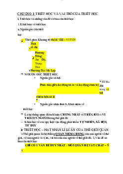 Triết học và những vấn đề cơ bản của triết học | Đại học Thủy Lợi