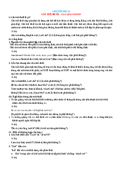 Chuyên đề ngữ pháp tiếng anh: chuyên đề 10 câu hỏi đuôi-tag question