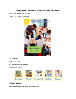 Giải BT Tiếng Anh 3 Wonderful World Unit 2 Lesson 1