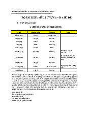 Bộ tài liệu siêu từ vựng - 30 chủ đề - English A1 | Học viện Phụ nữ Việt Nam