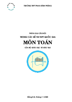Phân loại câu hỏi trong các đề thi THPT Quốc gia môn Toán của Bộ GD&ĐT