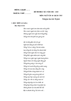 Giải đề thi học kì 2 môn Ngữ văn 10 năm 2022 - 2023 sách Chân trời sáng tạo | Đề 2