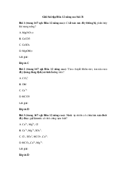 Hóa học 12 - Một số hợp chất quan trọng của kim loại kiềm thổ