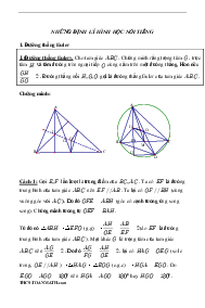 Chuyên đề những định lý hình học nổi tiếng ôn thi vào lớp 10