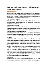 Kinh doanh bất động sản là gì? Điều kiện kinh doanh bất động sản?