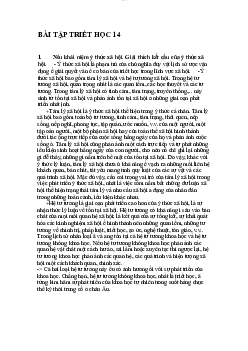 Bài tập triết học 14 | Trường Đại học Giao thông Vận tải