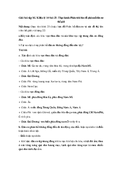 Giải bài tập SGK Địa lý 10 bài 25