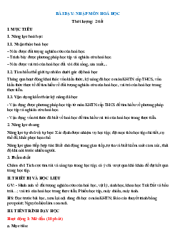 Giáo án Hóa học 10 sách Chân trời sáng tạo