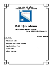 Công ty cổ phần công nghệ Minh Hồng - Môn quản trị học - Đại Học Kinh Tế - Đại học Đà Nẵng