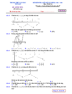 Đề kiểm tra giữa kì 1 Toán 12 năm 2022 – 2023 trường THPT Cái Nước – Cà Mau