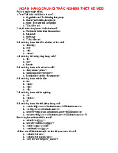 Ngân hàng câu hỏi trắc nghiệm Thiết kế web | Đại học Nội Vụ Hà Nội