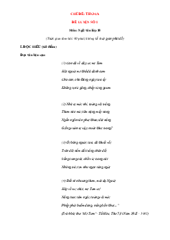 Bộ đề luyện đọc hiểu viết ngữ văn 10 phần thơ ca (Có đáp án)