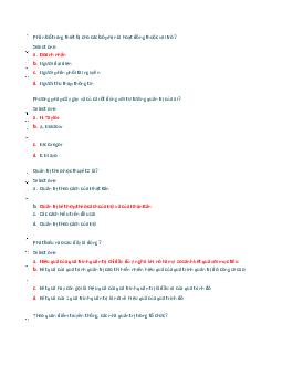 Bài tập trắc nghiệm (quiz) của môn Quản trị học có đáp án