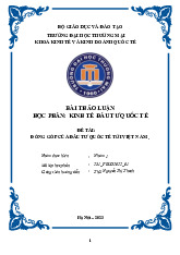 Đầu Tư Quốc Tế và Đóng Góp Tới Việt Nam | Bài thảo luận Đầu tư quốc tế