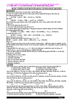 Các câu hỏi lí thuyết hóa hữu cơ thường gặp trong đề thi THPT (có đáp án)