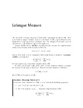 Lebesgue Measure