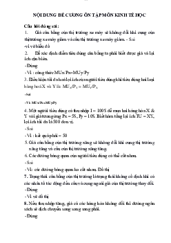 Đề cương ôn tập môn Kinh tế học có hướng dẫn giải