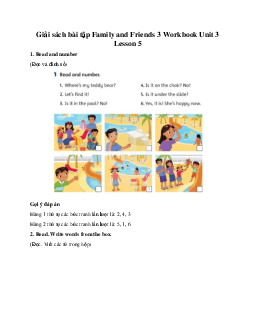 Giải sách bài tập Family and Friends 3 Workbook Unit 3 Lesson 5
