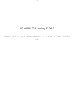 HSK6 H61009 reading 93 96 2 | Chinese | Đại học Khoa học Xã hội và Nhân văn, Đại học Quốc gia Thành phố HCM