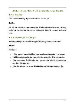 Bài 20: Chế tạo nam châm điện đơn giản | Giải sách Khoa học tự nhiên 7 Kết nối tri thức