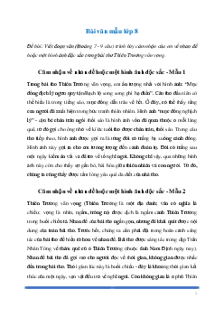 Văn mẫu Ngữ Văn lớp 8: Đoạn văn cảm nhận về nhan đề hoặc một hình ảnh đặc sắc trong Thiên Trường vãn vọng | Kết nối tri thức