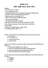 Kiến thức cơ bản môn Kiến trúc máy tính | Trường Đại học Kinh Doanh và Công Nghệ Hà Nội