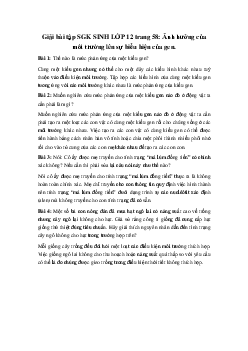 Giải bài tập SGK Sinh học lớp 12 bài 13: Ảnh hưởng của môi trường lên sự biểu hiện của gen