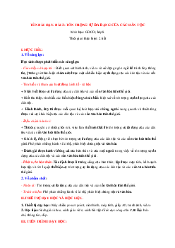 Giáo án Giáo dục công dân 8 Bài 2: Tôn trọng sự đa dạng của các dân tộc | Cánh diều