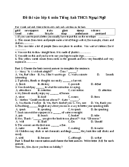 Đề thi thử vào lớp 6 môn Tiếng Anh trường THCS Ngoại Ngữ năm học 2024-2025 (Đề số 6)