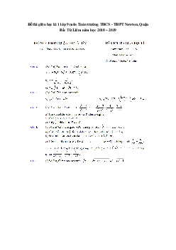 Đề thi giữa học kì 1 lớp 9 môn Toán trường THCS - THPT Newton, Quận Bắc Từ Liêm năm học 2018 - 2019