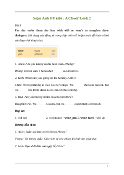 Giải Tiếng Anh 8 Unit 6: A Closer Look 2 | Kết nối tri thức