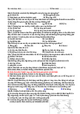 Trắc nghiệm môn sinh học đại cương | Đại học Y Dược Huế