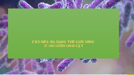 Giáo án điện tử Khoa học tự nhiên 6 bài 27 Chân trời sáng tạo : Nguyên sinh vật