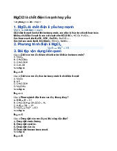 MgCl2 là chất điện li mạnh hay yếu - Hóa học 11