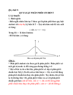 Lý thuyết "Quy luật 8 - Quy luật phân phối Student"