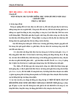 Ngân hàng bài tập bồi dưỡng HSG phần Kim loại chuyển tiếp | Hóa học 12