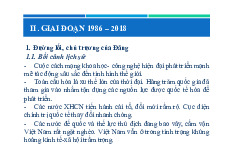 Nghiên cứu giai đoạn phát triển Việt Nam 1986-2018 | Môn Lịch sử Đảng Cộng Sản Việt Nam - Đại học Kinh Tế Quốc Dân