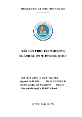 BÁO CÁO THỰC TẬP NGHIỆP VỤ | NGÀNH: NGÔN NGỮ TRUNG QUỐC
