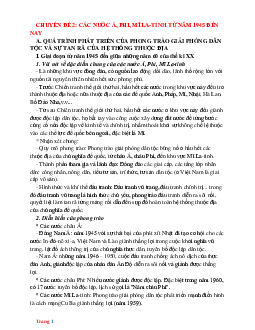 Chuyên Đề Bồi Dưỡng HSG Lịch Sử 9: Các Nước Á, Phi, Mĩ La-Tinh Từ Năm 1945 Đến Nay