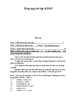 Đề cương tổng hợp các loại bài tập môn Kiến trúc máy tính có lời giải | Học viện Công nghệ Bưu chính Viễn thông