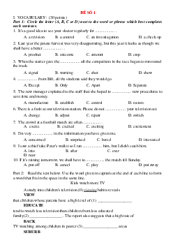 TOP 50 Đề ôn luyện thi HSG Tiếng Anh 9 (có đáp án)