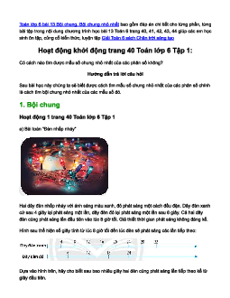 Toán lớp 6 bài 13 Bội chung. Bội chung nhỏ nhất