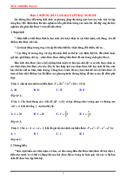 Bài tập trắc nghiệm Toán 8