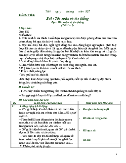 Giáo án Tiếng Việt 2 sách Chân trời sáng tạo Học kì 1| Tuần 3