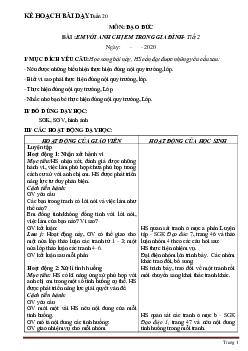 Giáo án môn Đạo Đức Lớp 1 Học Kỳ 2 Sách Cánh Diều