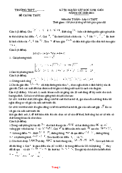 Đề thi HSG môn Toán 11 cấp Trường năm học 2020-2021 (có đáp án)